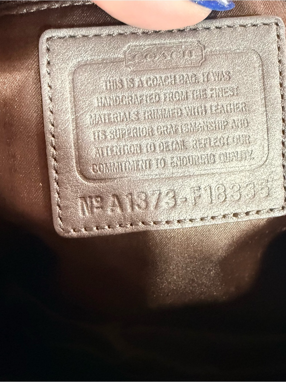 Coach Tan and Brown Signature Tote with Leather Trim - Picture 7 of 11